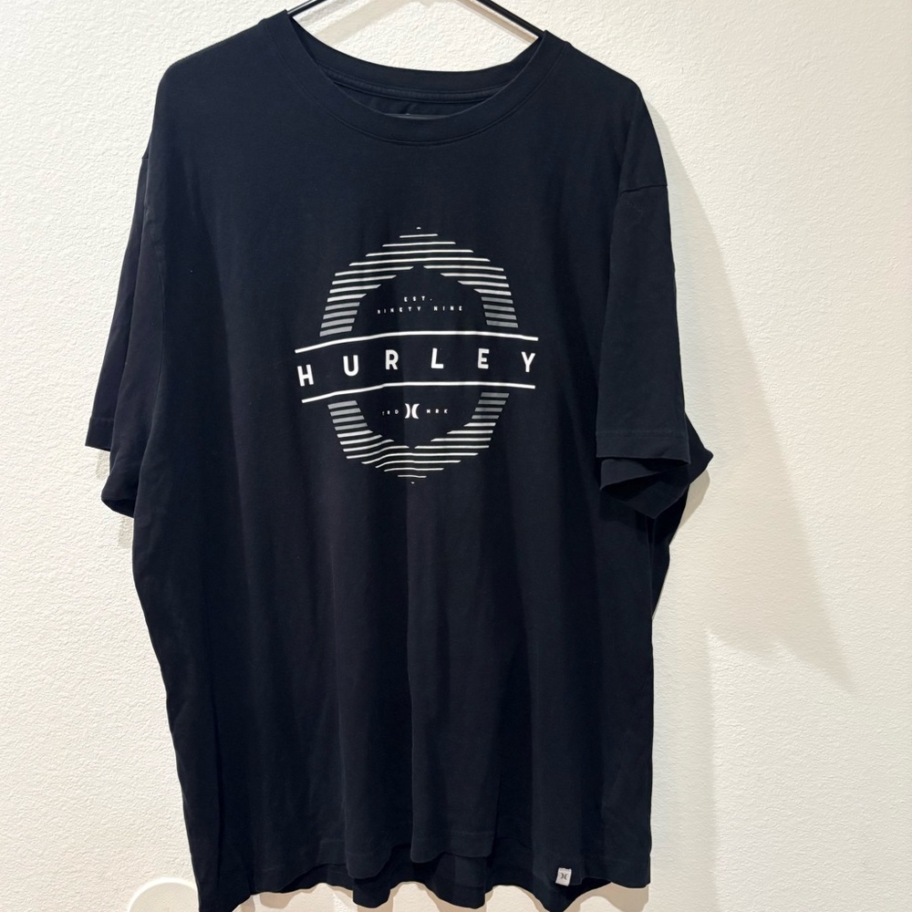 Hurley Graphic Tee Black Short Sleeve XXL EST 1999 Surf T-Shirt
